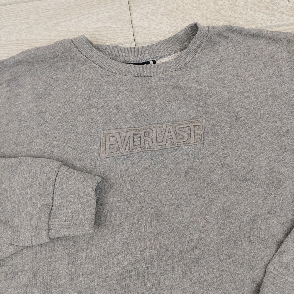 Everlast Sweatshirt Mens XL Gray Crew Neck‎ Pullover Casual Activewear Gym Y2K